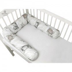 MimiNu - Aparatoare tip rulou pentru patut Lungime 180 cm Din bumbac certificat Oeko Tex Standard 100 Cu diametru de 10 cm Safar