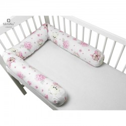 MimiNu - Aparatoare tip rulou pentru patut Lungime 180 cm Din bumbac certificat Oeko Tex Standard 100 Cu diametru de 10 cm Desig
