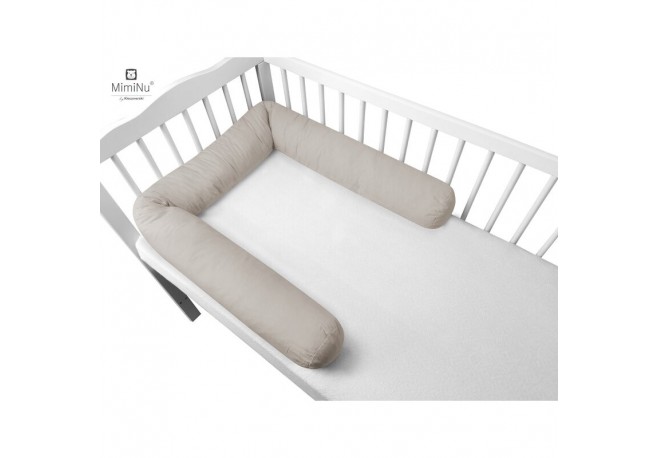 MimiNu - Aparatoare tip rulou pentru patut Lungime 180 cm Din bumbac certificat Oeko Tex Standard 100 Cu diametru de 10 cm Colec