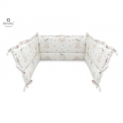 MimiNu - Aparatoare pentru patut 120x60 cm Din bumbac certificat Oeko Tex Standard 100 Cu inaltimea de 30 cm Cu volanase Cu pang