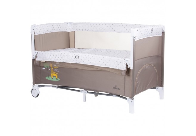 Patut pliabil Chipolino Relax sand cu laterala culisanta