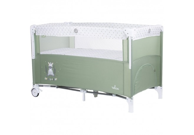 Patut pliabil Chipolino Relax aloe cu laterala culisanta