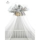 MimiNu - Baldachin mare din tull Cu funda din bumbac Dimensiune 400x170 cm Materiale certificate Oeko Tex Standard 100 Safari Na