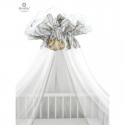 MimiNu - Baldachin mare din tull Cu funda din bumbac Dimensiune 400x170 cm Materiale certificate Oeko Tex Standard 100 Safari Na