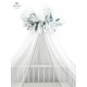 MimiNu - Baldachin mare din tull Cu funda din bumbac Dimensiune 400x170 cm Materiale certificate Oeko Tex Standard 100 Dino Gran