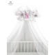 MimiNu - Baldachin mare din tull Cu funda din bumbac Dimensiune 400x170 cm Materiale certificate Oeko Tex Standard 100 Baby Show
