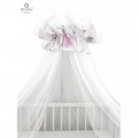 MimiNu - Baldachin mare din tull Cu funda din bumbac Dimensiune 400x170 cm Materiale certificate Oeko Tex Standard 100 Baby Show