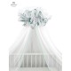 MimiNu - Baldachin mare din tull Cu funda din bumbac Dimensiune 400x170 cm Materiale certificate Oeko Tex Standard 100 Dino Mint