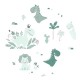 MimiNu - Baldachin mare din tull Cu funda din bumbac Dimensiune 400x170 cm Materiale certificate Oeko Tex Standard 100 Dino Mint