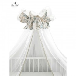 MimiNu - Baldachin mare din tull Cu funda din bumbac Dimensiune 400x170 cm Materiale certificate Oeko Tex Standard 100 Design Zo