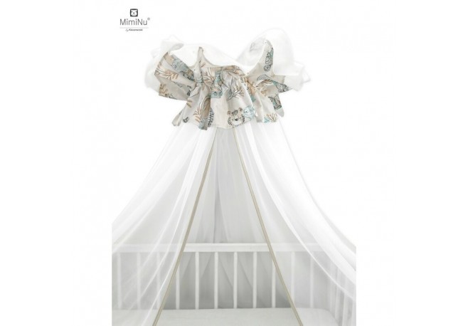 MimiNu - Baldachin mare din tull Cu funda din bumbac Dimensiune 400x170 cm Materiale certificate Oeko Tex Standard 100 Design Zo