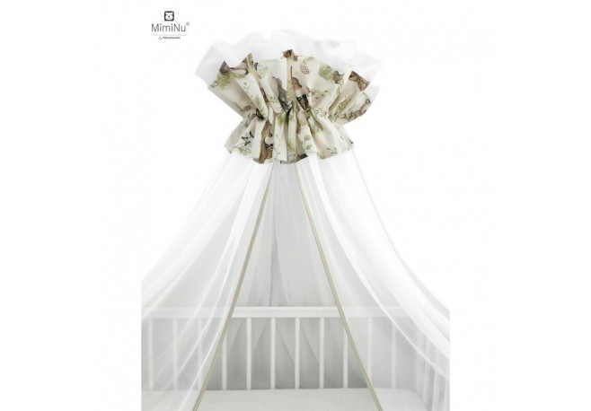 MimiNu - Baldachin mare din tull Cu funda din bumbac Dimensiune 400x170 cm Materiale certificate Oeko Tex Standard 100 Design Ca