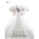 MimiNu - Baldachin mare din tull Cu funda din bumbac Dimensiune 400x170 cm Materiale certificate Oeko Tex Standard 100 Lulu Rose