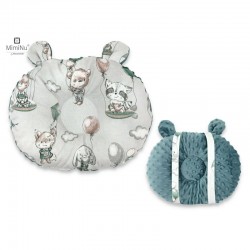 MimiNu - Perna bebelusi Ursulet Multifunctionala Cu doua fete Tesatura pufoasa minky si bumbac Materiale certificate Oeko Tex St