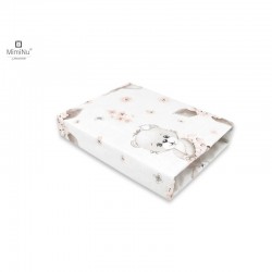 Miminu - Cearceaf cu elastic pentru patut 120X60 cm Din bumbac certificat Oeko Tex Standard 100 Design Powdery Pink Ballerina