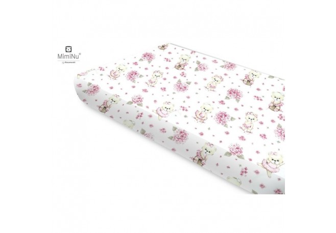 Miminu - Cearceaf cu elastic Din bumbac certificat Oeko Tex Standard 100 Pentru pat 160x80 cm Design Pink Ballerina