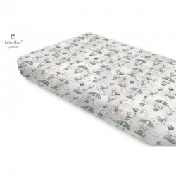 Miminu - Cearceaf cu elastic Din bumbac certificat Oeko Tex Standard 100 Pentru pat 160x80 cm Parachutes Olive