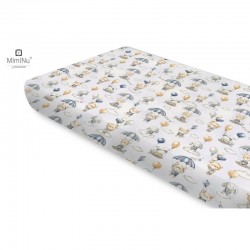 Miminu - Cearceaf cu elastic Din bumbac certificat Oeko Tex Standard 100 Pentru pat 160x80 cm Parachutes Blue