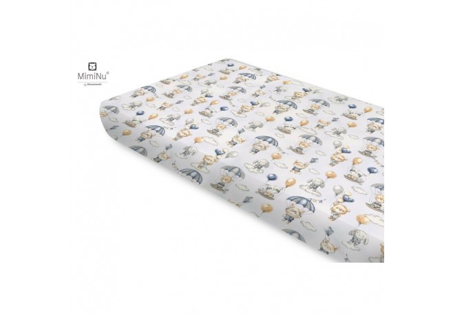 Miminu - Cearceaf cu elastic Din bumbac certificat Oeko Tex Standard 100 Pentru pat 160x80 cm Parachutes Blue