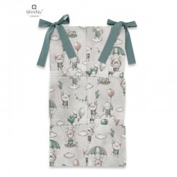MimiNu - Organizator pentru patut Din bumbac certificat Oeko Tex Standard 100 Cu 6 compartimente Cu doua panglici 70x40 cm Parac