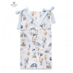 MimiNu - Organizator pentru patut Din bumbac certificat Oeko Tex Standard 100 Cu 6 compartimente Cu doua panglici 70x40 cm Parac