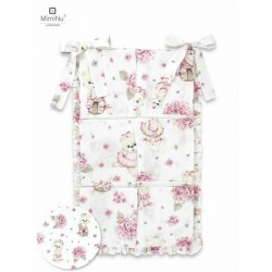 MimiNu - Organizator pentru patut Din bumbac certificat Oeko Tex Standard 100 Cu 6 compartimente Cu doua panglici 70x40 cm Cu vo
