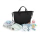 Petite&Mars - Geanta pentru mamici Impermeabila Cu 4 compartimente 45 x 30 x 12 cm Negru/Gri