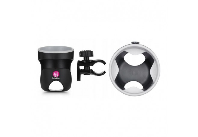 Petite&Mars - Suport universal pentru carucior/bicicleta Handy Pentru biberon/pahar Negru