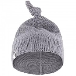 Petite&Mars - Caciulita tricotata Huggy Moale 3 - 6 luni Bumbac 100% Gri