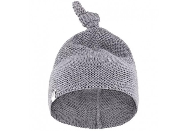 Petite&Mars - Caciulita tricotata Huggy Moale 3 - 6 luni Bumbac 100% Gri