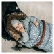 Sac de iarna pentru carucior Polar 100x55 cm Impermeabil Cu guler detasabil din blanita Cu interior din fleece FreeON Grey Dots