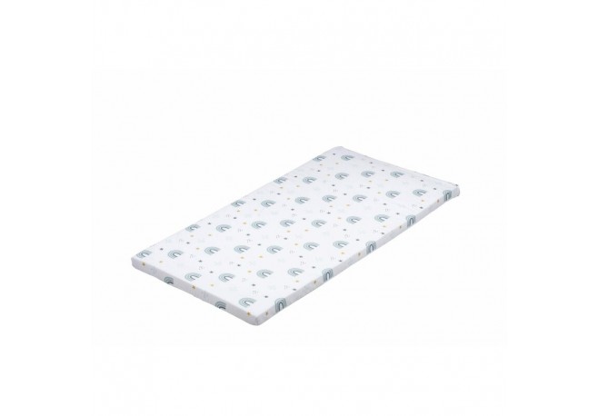 Saltea pliabila pentru patut Cu husa detasabila din bumbac Pentru patut de dimensiunea 120x60 cm Bubaba Rainbow