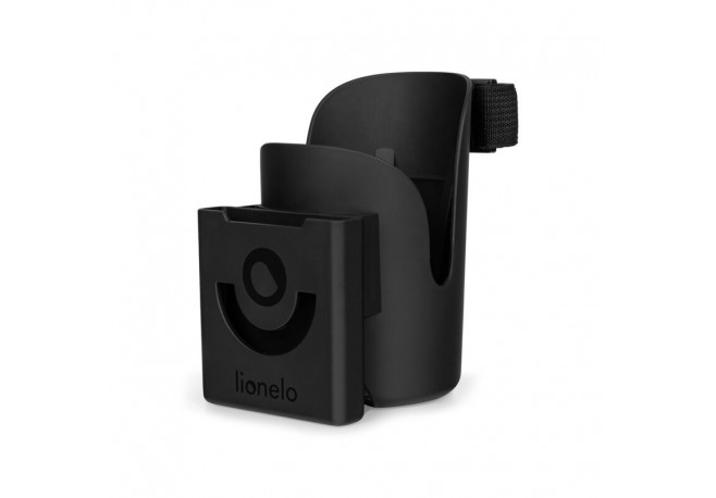 Lionelo - Suport universal pentru biberon/pahar si telefon Ove Cu sistem de rotire 360 Negru