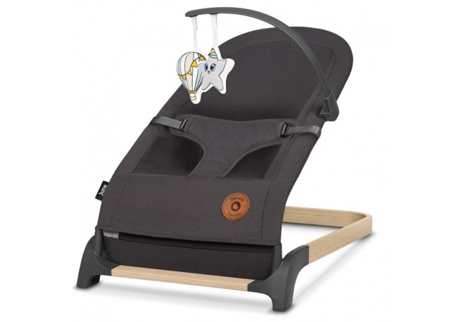 Lionelo - Fotoliu balansoar June Cu arcada cu jucarii Ergonomic Balansare manuala Pliabil 0 luni+ Gri