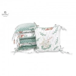 MimiNu - Aparatoare cu 6 pernute modulare Cu doua fete Cu fermoar Cu husa detasabila si lavabila Pentru patut 120X60 cm Din bumb