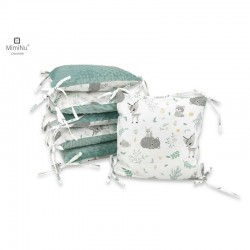 MimiNu - Aparatoare cu 6 pernute modulare Cu doua fete Cu fermoar Cu husa detasabila si lavabila Pentru patut 120X60 cm Din bumb