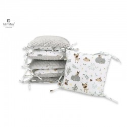 MimiNu - Aparatoare cu 6 pernute modulare Cu doua fete Cu fermoar Cu husa detasabila si lavabila Pentru patut 120X60 cm Din bumb