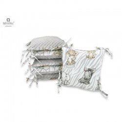MimiNu - Aparatoare cu 6 pernute modulare Cu doua fete Cu fermoar Cu husa detasabila si lavabila Pentru patut 120X60 cm Din bumb
