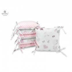 MimiNu - Aparatoare cu 6 pernute modulare Cu doua fete Cu fermoar Cu husa detasabila si lavabila Pentru patut 120X60 cm Din bumb