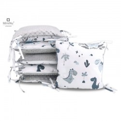 MimiNu - Aparatoare cu 6 pernute modulare Cu doua fete Cu fermoar Cu husa detasabila si lavabila Pentru patut 120X60 cm Din bumb