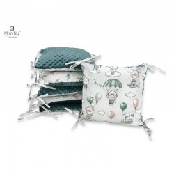 MimiNu - Aparatoare cu 6 pernute modulare Cu doua fete Cu fermoar Cu husa detasabila si lavabila Pentru patut 120X60 cm Din bumb