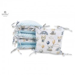 MimiNu - Aparatoare cu 6 pernute modulare Cu doua fete Cu fermoar Cu husa detasabila si lavabila Pentru patut 120X60 cm Din bumb