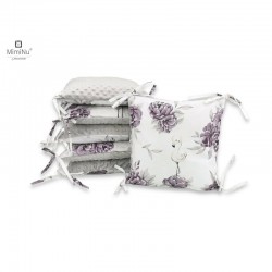 MimiNu - Aparatoare cu 6 pernute modulare Cu doua fete Cu fermoar Cu husa detasabila si lavabila Pentru patut 120X60 cm Din bumb