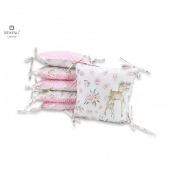 MimiNu - Aparatoare cu 6 pernute modulare Cu doua fete Cu fermoar Cu husa detasabila si lavabila Pentru patut 120X60 cm Din bumb