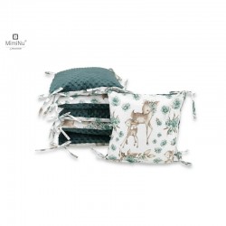 MimiNu - Aparatoare cu 6 pernute modulare Cu doua fete Cu fermoar Cu husa detasabila si lavabila Pentru patut 120X60 cm Din bumb