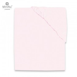 MimiNu - Cearceaf Jerse cu elastic Pentru patut de dimensiunea 140X70 cm Material certificat Oeko Tex Standard 100 Light Pink
