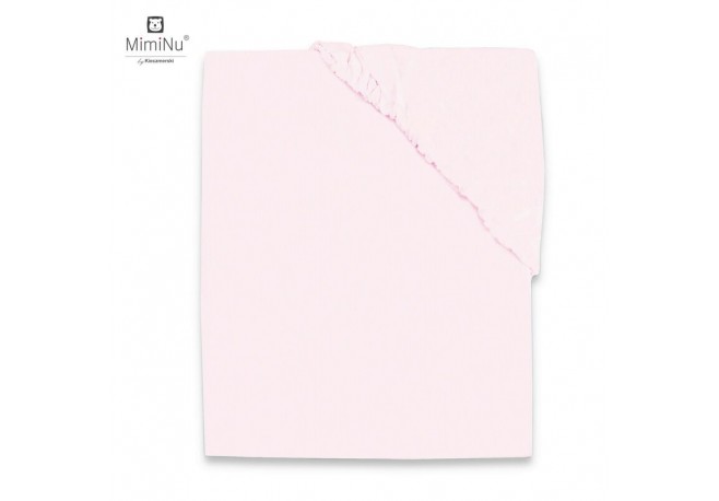 MimiNu - Cearceaf Jerse cu elastic Pentru patut de dimensiunea 140X70 cm Material certificat Oeko Tex Standard 100 Light Pink
