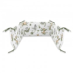 Qmini - Aparatoare pentru patut 140X70 cm Din bumbac certificat Oeko Tex Standard 100 210X30 cm Cu panglici Safari
