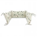 Qmini - Aparatoare pentru patut 140X70 cm Din bumbac certificat Oeko Tex Standard 100 210X30 cm Cu panglici Fox and Rabbit Beige