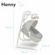 Lionelo - Balansoar electric Leagan si sezlong pentru bebelusi Henny 3 in 1 Cu functie de inclinare10 melodii Carusel Port USB P